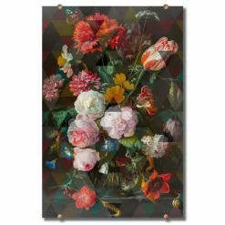 Viadurini Living Blumen Bilder-Modernes Glaswandbild mit Blumendruck Made in Italy - Ganza