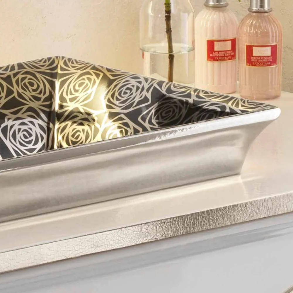 Viadurini Bathroom Waschbecken Aus Fire Clay-modernes Halbeinbauwaschbecken aus fire clay Deko handgemacht in Italien, Guido