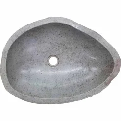 Viadurini Bathroom Steinwaschbecken-Modernes handgearbeitetes Aufsatzbecken aus Flussstein, Buriasco