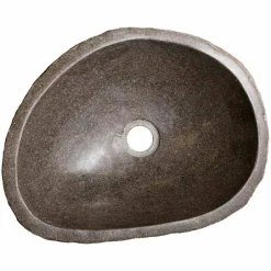 Viadurini Bathroom Steinwaschbecken-Modernes handgearbeitetes Aufsatzbecken aus Flussstein, Buriasco