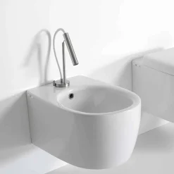 Viadurini Bathroom Bidet-Modernes hängendes Bidet aus farbiger Keramik Made in Italy - Lauretta
