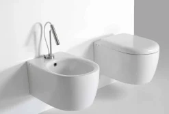 Viadurini Bathroom Bidet-Modernes hängendes Bidet aus farbiger Keramik Made in Italy - Lauretta