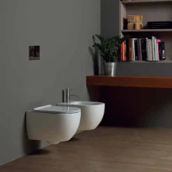 Viadurini Bathroom Bidet-Modernes hängendes Bidet aus weißer Keramik Star 50x35cm made in Italy