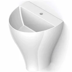 Viadurini Bathroom Keramikwaschbecken-Modernes hängendes Waschbecken in den Tonwaren hergestellt in Italien, Fiorello