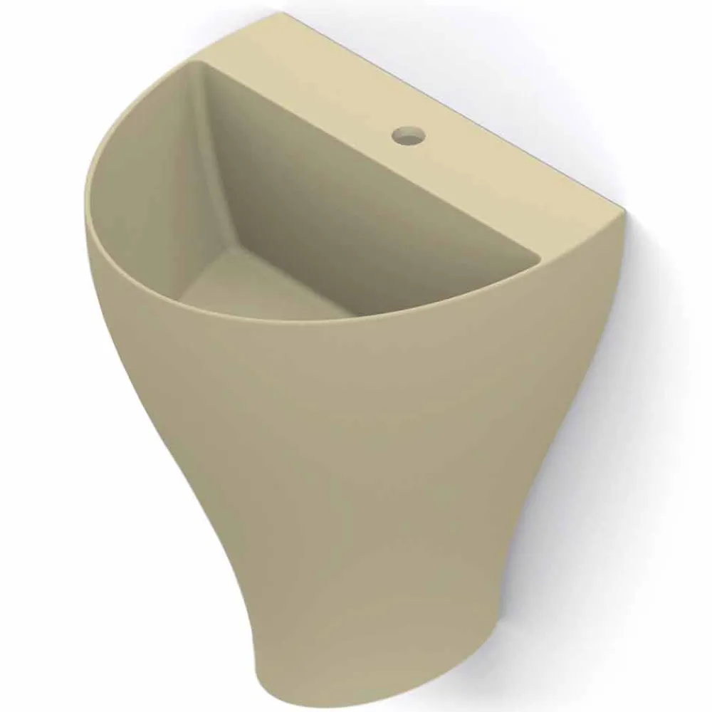 Viadurini Bathroom Keramikwaschbecken-Modernes hängendes Waschbecken in den Tonwaren hergestellt in Italien, Fiorello