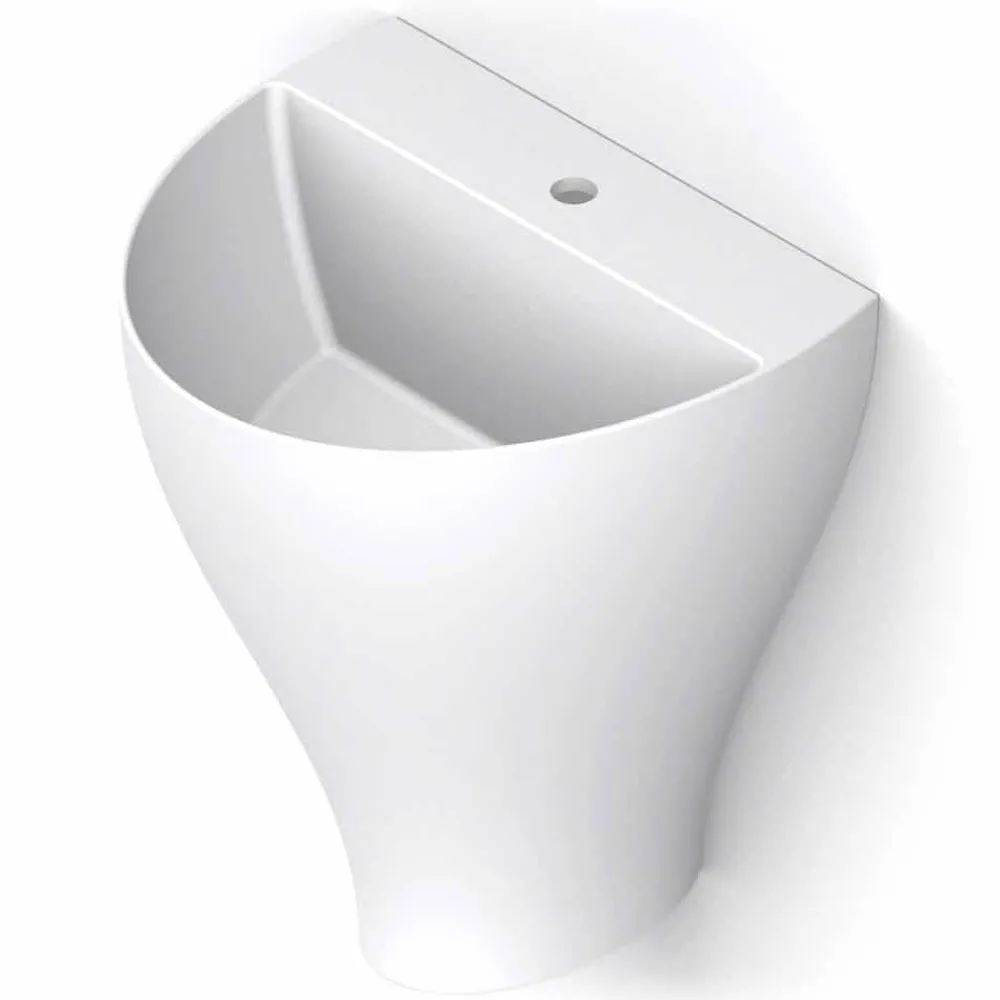 Viadurini Bathroom Keramikwaschbecken-Modernes hängendes Waschbecken in den Tonwaren hergestellt in Italien, Fiorello