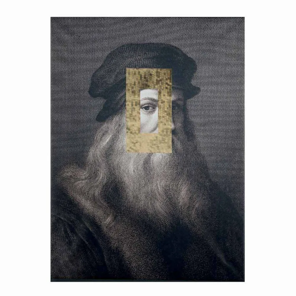 Viadurini Living Abstrakte Bilder-Modernes Leinwandbild mit Blattgold-Dekoration Made in Italy - Vinci