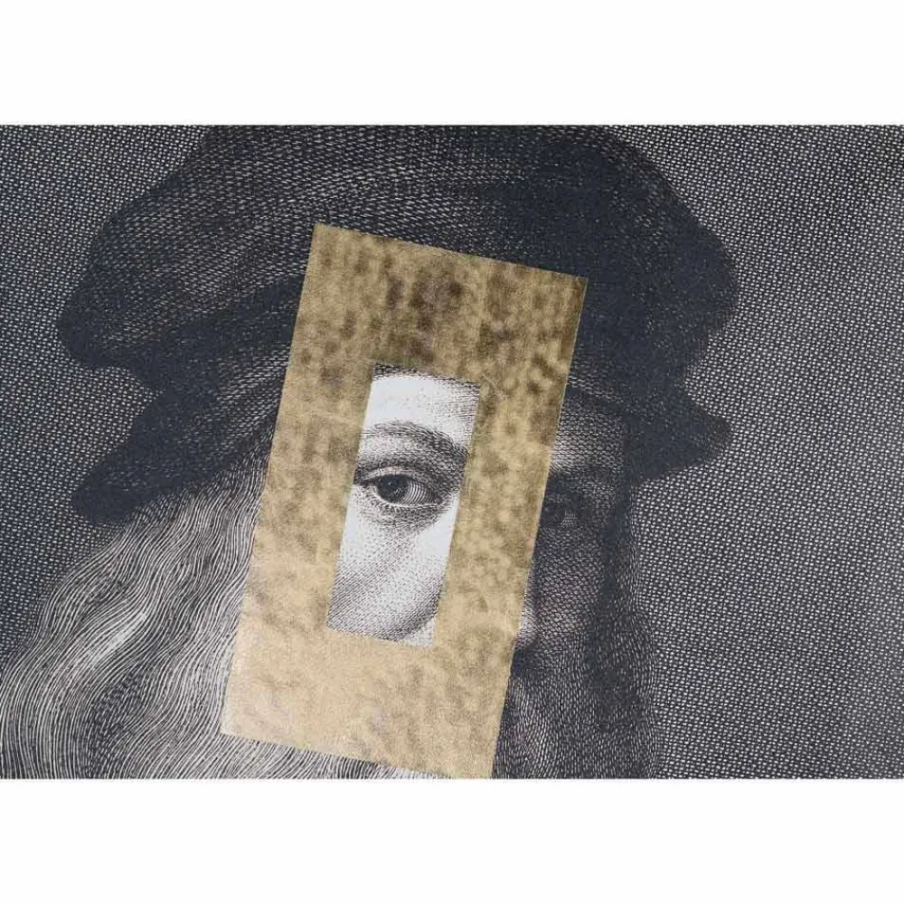 Viadurini Living Abstrakte Bilder-Modernes Leinwandbild mit Blattgold-Dekoration Made in Italy - Vinci