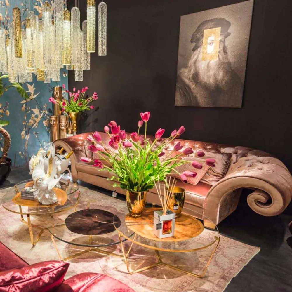 Viadurini Living Abstrakte Bilder-Modernes Leinwandbild mit Blattgold-Dekoration Made in Italy - Vinci