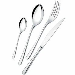Viadurini Kitchen Besteck Set-Modernes Luxus-Design Tischgeschirr aus poliertem Edelstahl 24 Stück - Bijou