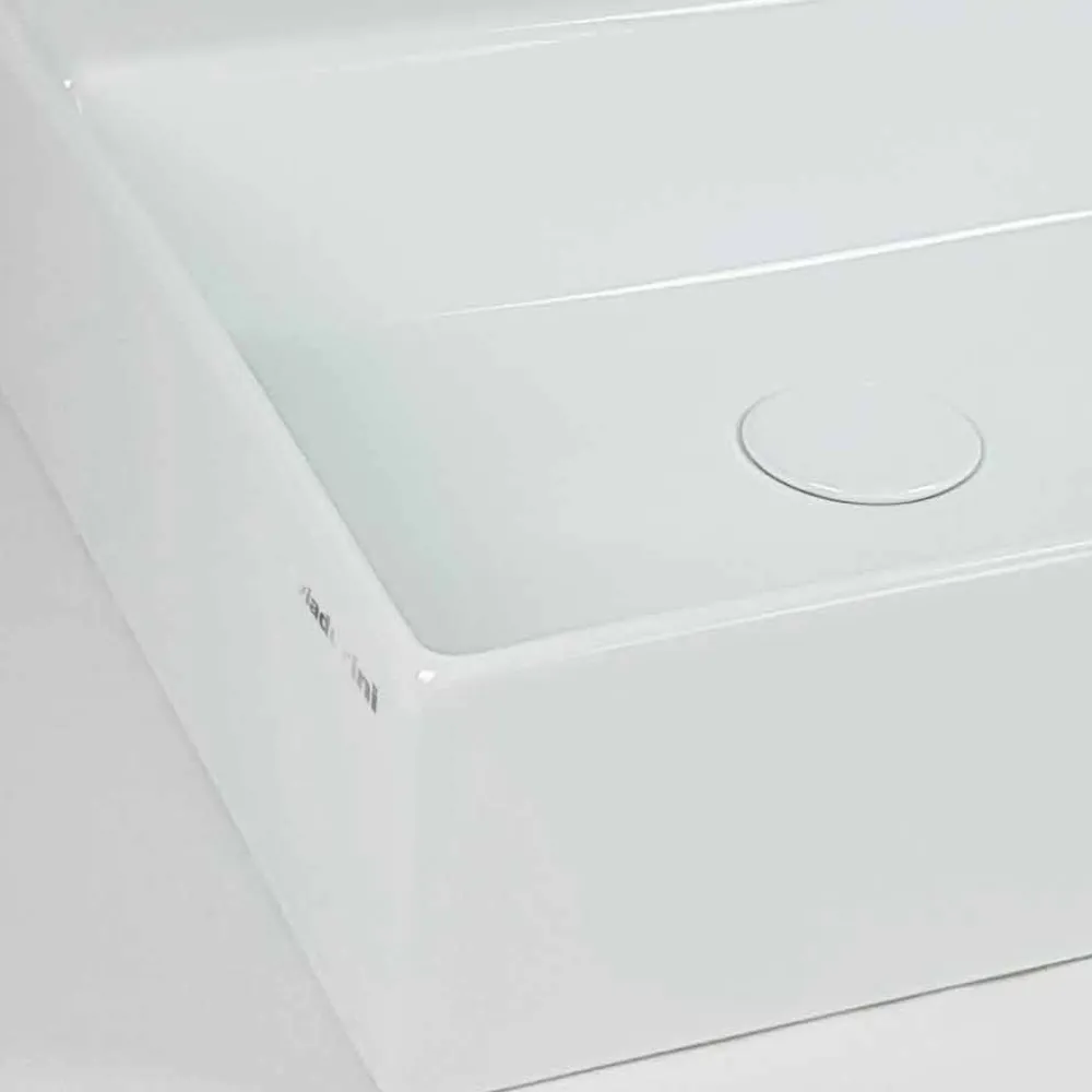 Viadurini Bathroom Keramikwaschbecken-Modernes quadratisches Aufsatzwaschbecken aus Keramik - Piacione