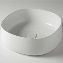 Viadurini Bathroom Keramikwaschbecken-Modernes quadratisches Aufsatzwaschbecken aus farbiger Keramik Made in Italy - Cordino