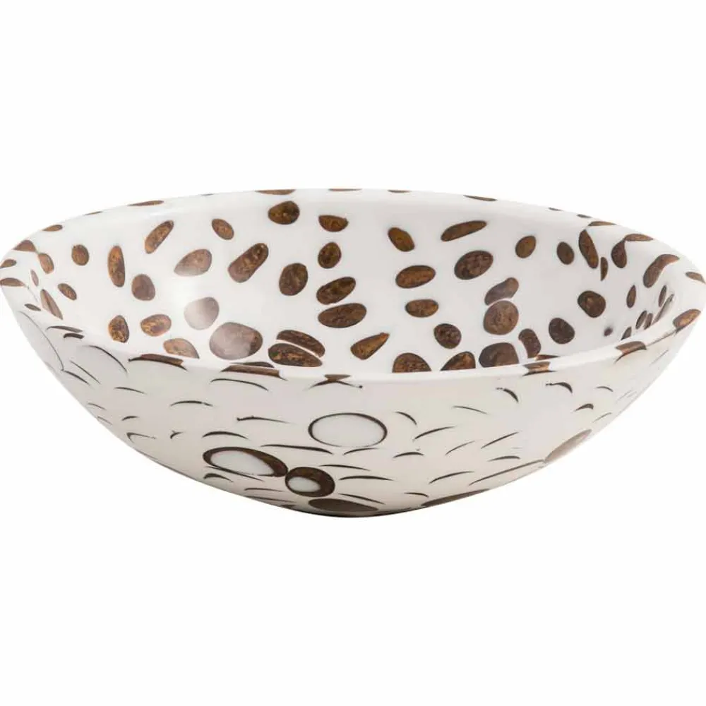 Viadurini Bathroom Harzwaschbecken-Modernes rundes Aufsatzwaschbecken aus Kunstharz, Bussi