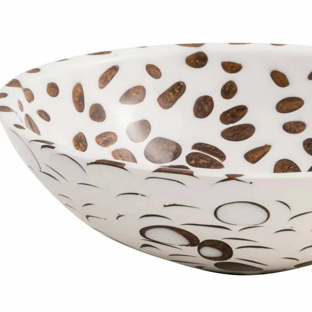 Viadurini Bathroom Harzwaschbecken-Modernes rundes Aufsatzwaschbecken aus Kunstharz, Bussi