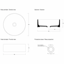 Viadurini Bathroom Keramikwaschbecken-Modernes rundes Aufsatzwaschbecken aus Keramik Made in Italy - Rotolino