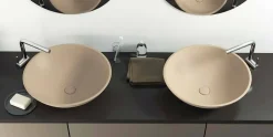 Viadurini Bathroom Design Waschbecken Aus Solid Surface-Modernes rundes Aufsatzwaschbecken made in Italy,Donnas