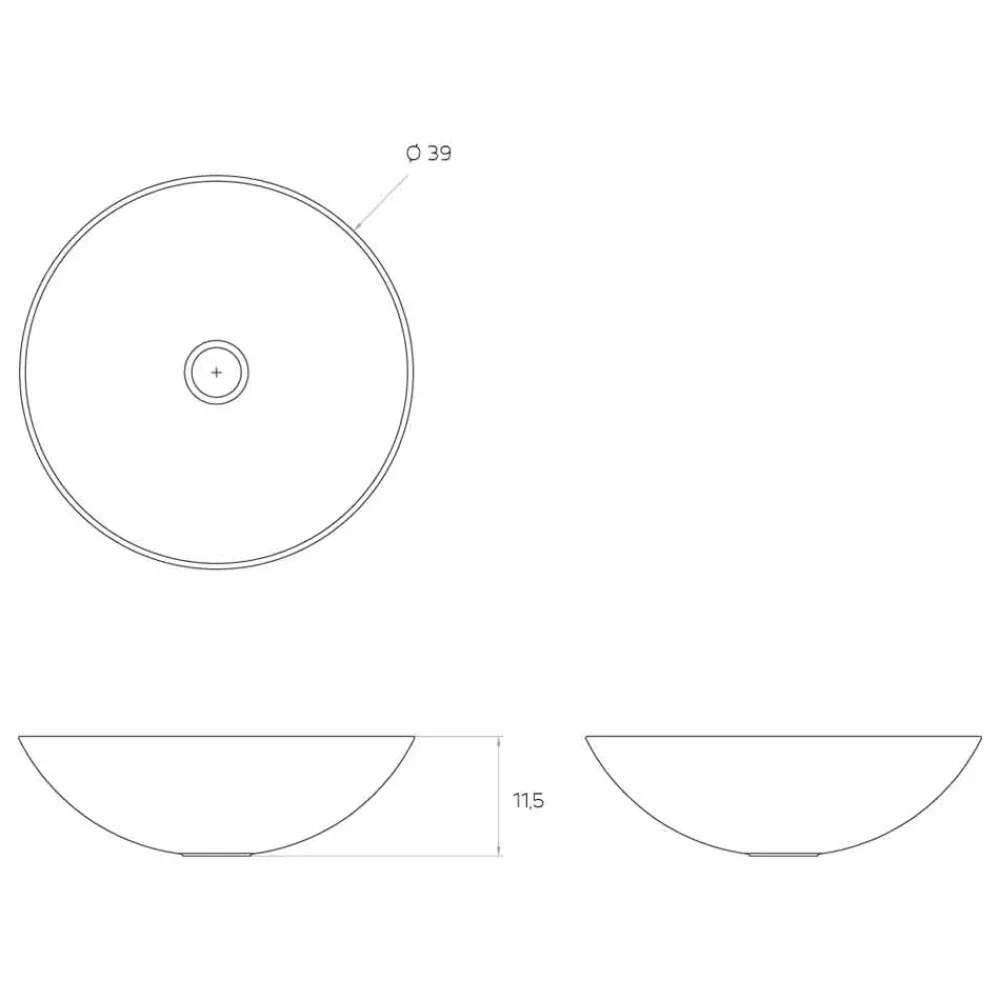Viadurini Bathroom Design Waschbecken Aus Solid Surface-Modernes rundes Aufsatzwaschbecken made in Italy,Donnas