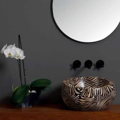 Viadurini Bathroom Farbige Waschbecken-Modernes rundes Aufsatzwaschbecken aus Keramik in Italien Elisa