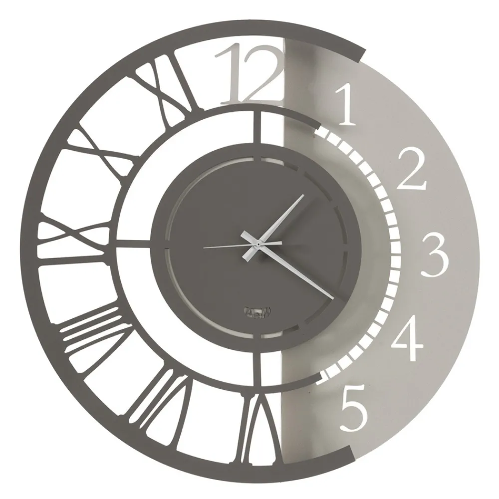 Viadurini Time Design Wanduhren-Modernes rundes Design Wanduhr aus Eisen mit doppelter Nummerierung - Kassio