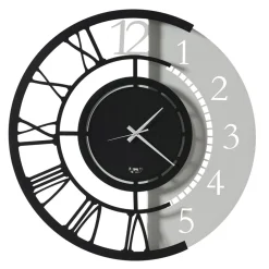 Viadurini Time Design Wanduhren-Modernes rundes Design Wanduhr aus Eisen mit doppelter Nummerierung - Kassio