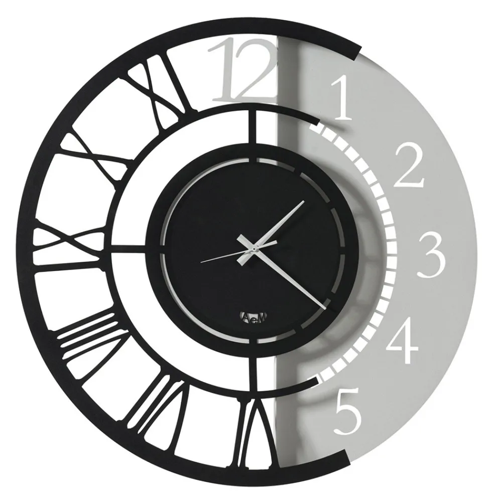 Viadurini Time Design Wanduhren-Modernes rundes Design Wanduhr aus Eisen mit doppelter Nummerierung - Kassio