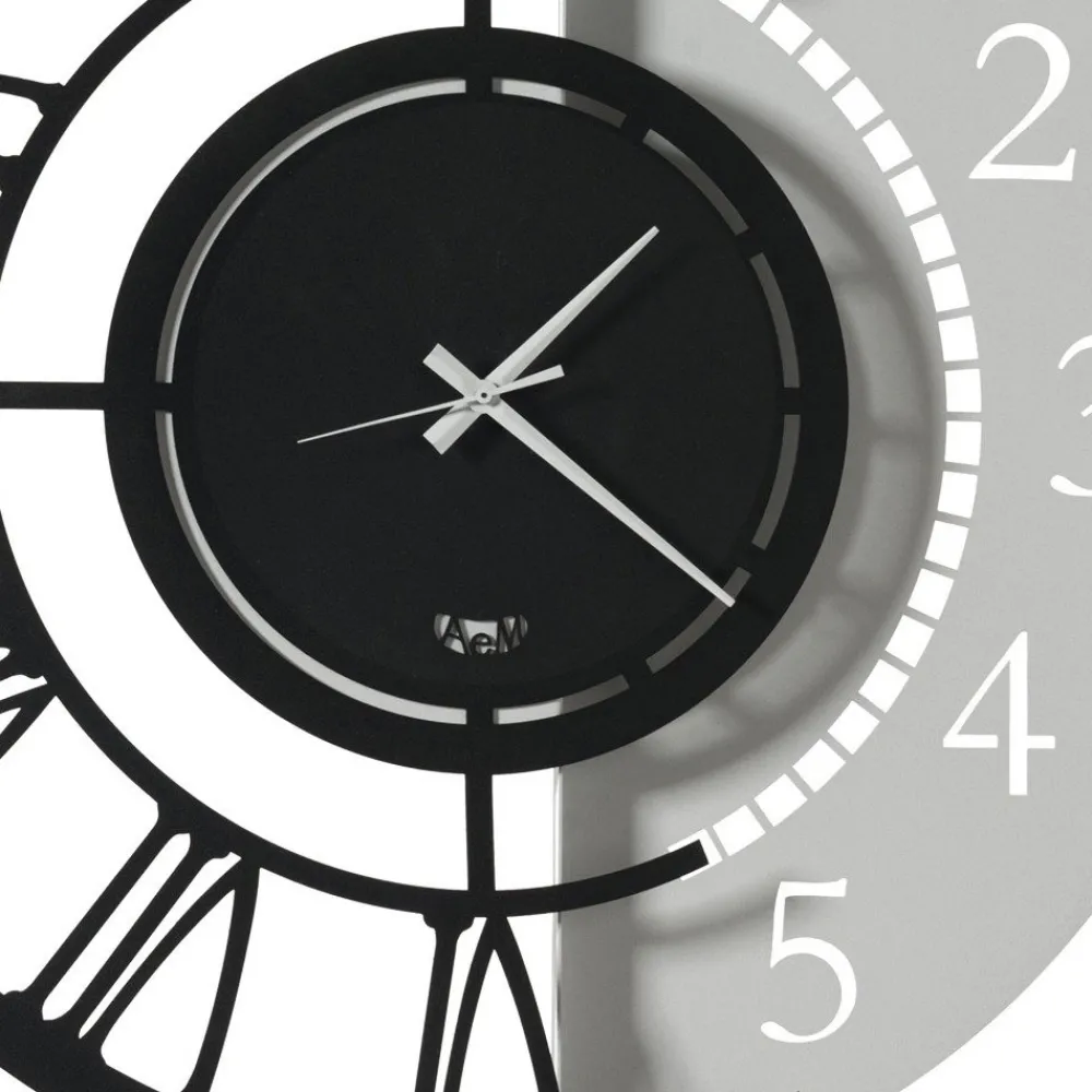 Viadurini Time Design Wanduhren-Modernes rundes Design Wanduhr aus Eisen mit doppelter Nummerierung - Kassio