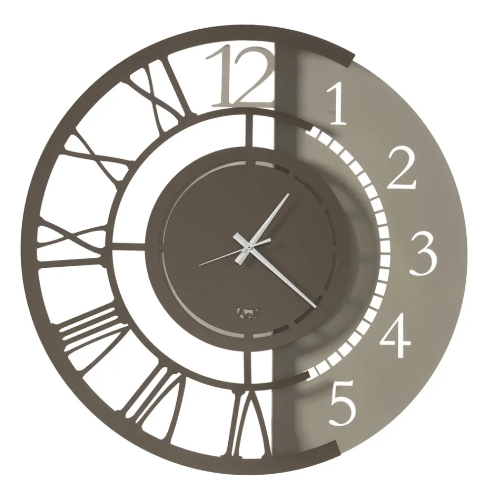 Viadurini Time Design Wanduhren-Modernes rundes Design Wanduhr aus Eisen mit doppelter Nummerierung - Kassio