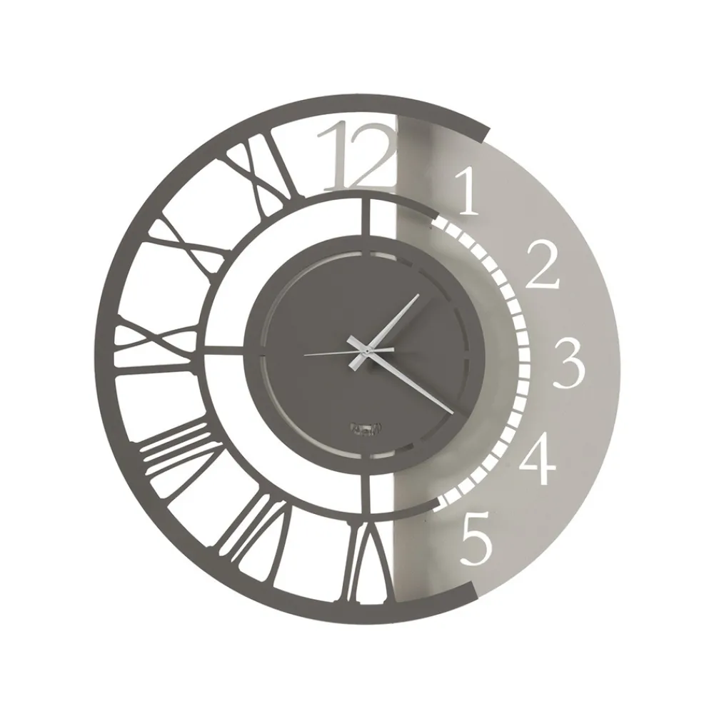 Viadurini Time Design Wanduhren-Modernes rundes Design Wanduhr aus Eisen mit doppelter Nummerierung - Kassio