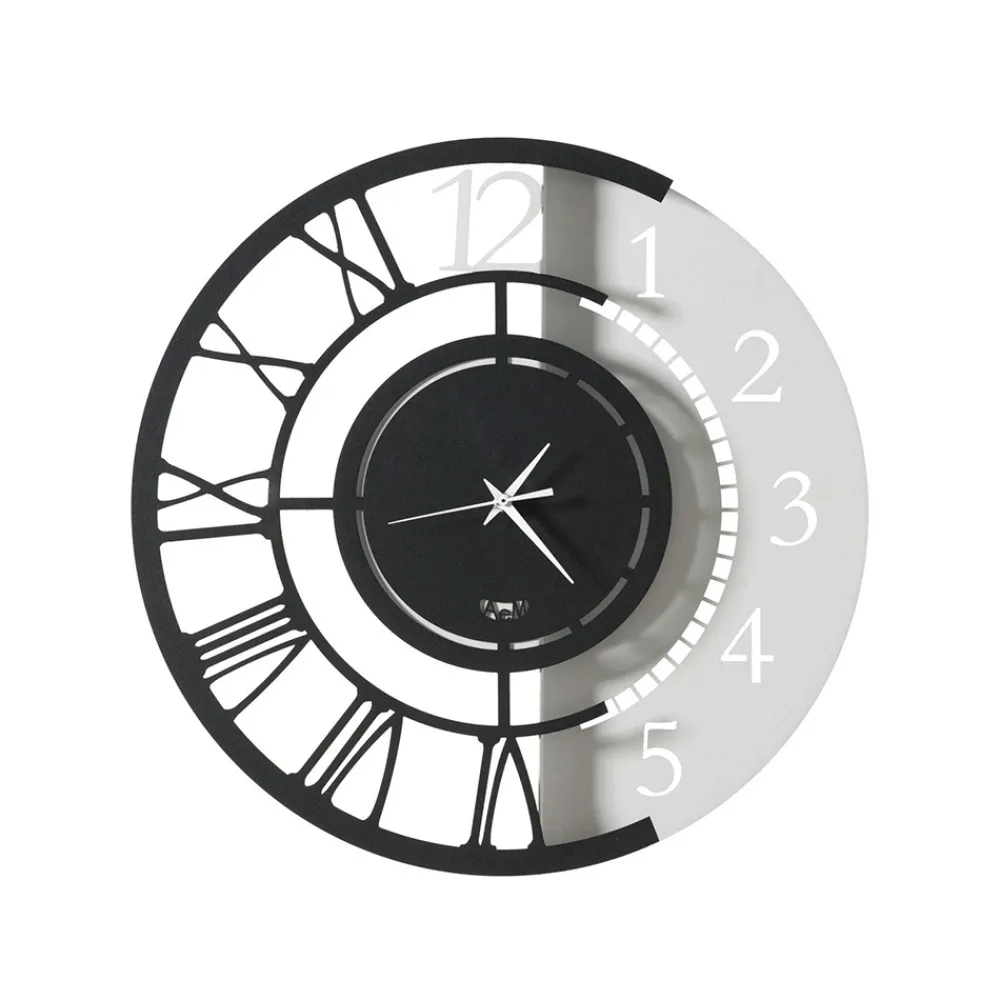 Viadurini Time Design Wanduhren-Modernes rundes Design Wanduhr aus Eisen mit doppelter Nummerierung - Kassio