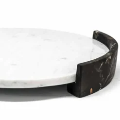 Viadurini Kitchen Küchenzubehör-Modernes rundes Tablett aus weißem Carrara-Marmor Made in Italy - Chet