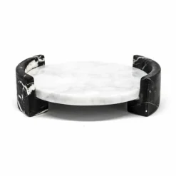 Viadurini Kitchen Küchenzubehör-Modernes rundes Tablett aus weißem Carrara-Marmor Made in Italy - Chet