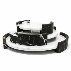 Viadurini Kitchen Küchenzubehör-Modernes rundes Tablett aus weißem Carrara-Marmor Made in Italy - Chet