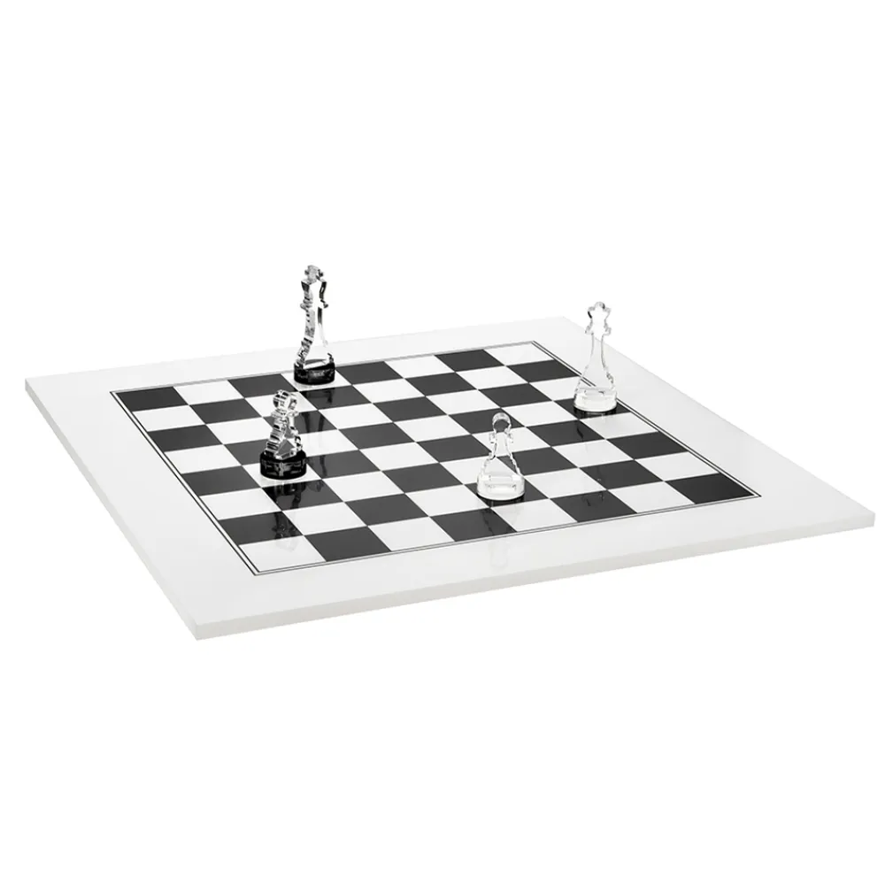 Viadurini Living Deko Artikel Und Wohnaccessoires-Modernes Schachbrett aus schwarzem oder weißem Plexiglas Made in Italy – Schachmatt