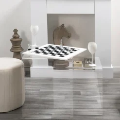 Viadurini Living Deko Artikel Und Wohnaccessoires-Modernes Schachbrett aus schwarzem oder weißem Plexiglas Made in Italy – Schachmatt