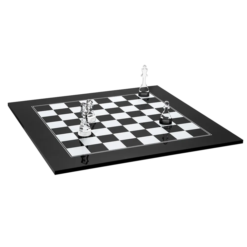 Viadurini Living Deko Artikel Und Wohnaccessoires-Modernes Schachbrett aus schwarzem oder weißem Plexiglas Made in Italy – Schachmatt