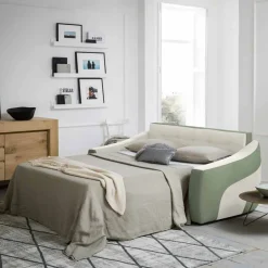 Viadurini Italian Sofas Moderne Schlafsofas-Modernes Schlafsofa gepolstert in Made in Italy Bicolor Fabric - Begonia