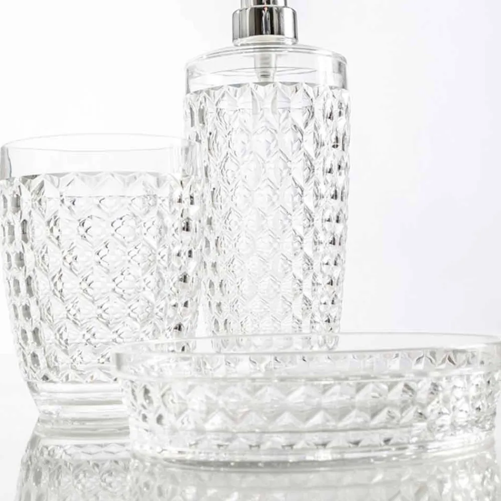 Viadurini Bathroom Badzubehör-Modernes Set für Badspender, Glas, Seifenhalter Netro