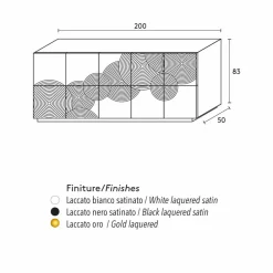 Viadurini Living Anrichte-Modernes Sideboard 10 türig aus MDF mit 6 Aufbewahrungsregale Ardesia
