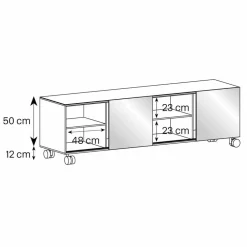 Viadurini Living Sideboards-Modernes Sideboard auf Rädern aus Smokey Glass und Keramikplatte Made in Italy - Scocca