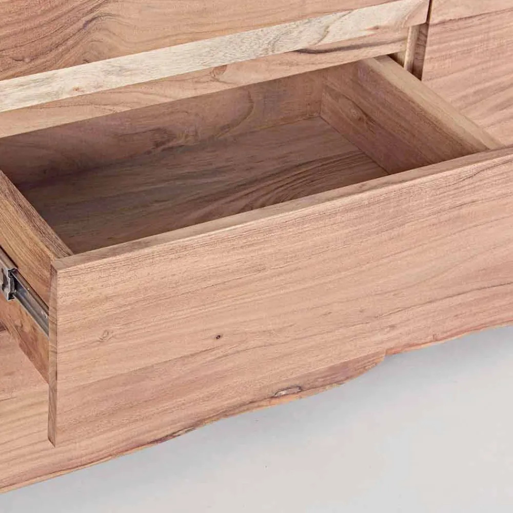 Viadurini Living Anrichte-Modernes Sideboard aus Akazienholz mit 2 Türen und 3 Schubladen Homemotion - Lauro