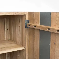 Viadurini Living Anrichte-Modernes Sideboard aus Akazienholz mit Metalleinsätzen Homemotion - Sonia