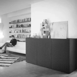 Viadurini Living Anrichte-Modernes Sideboard aus MDF 2 türig und Schubladensystem Flora Modell
