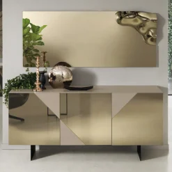 Viadurini Living Sideboards-Modernes Sideboard mit verspiegelten MDF-Türen Made in Italy - Morgana