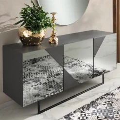 Viadurini Living Sideboards-Modernes Sideboard mit verspiegelten MDF-Türen Made in Italy - Morgana