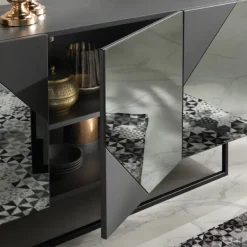 Viadurini Living Sideboards-Modernes Sideboard mit verspiegelten MDF-Türen Made in Italy - Morgana