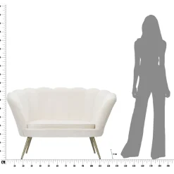 Viadurini Italian Sofas Moderne Sofas-Modernes 2-Sitzer-Sofa aus Samt mit goldenen Eisenfüßen - Annina