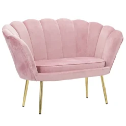 Viadurini Italian Sofas Moderne Sofas-Modernes 2-Sitzer-Sofa aus Samt mit goldenen Eisenfüßen - Annina