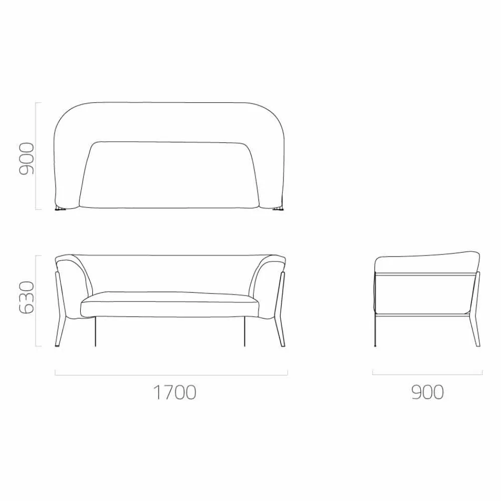 Viadurini in the Garden Gartensofas-Modernes Sofa für herausnehmbares Design im Außen- oder Innenbereich Made in Italy - Carmine