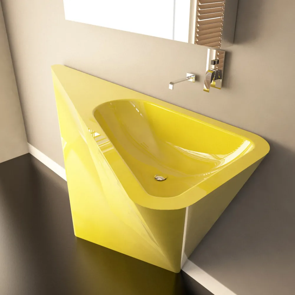 Viadurini Design Design Waschbecken Aus Solid Surface-Modernes Standwaschbecken, handgefertigt von Mullet