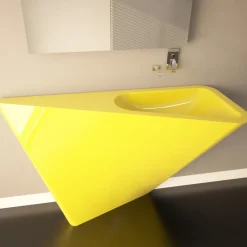 Viadurini Design Design Waschbecken Aus Solid Surface-Modernes Standwaschbecken, handgefertigt von Mullet